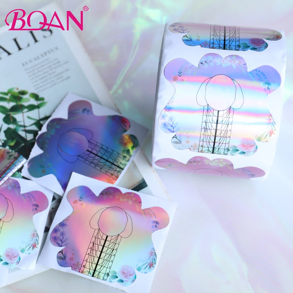  300pcs/рулонов длинные мягкие распоряжении алюминия Заказные Двойной Форма ногтей метка частного