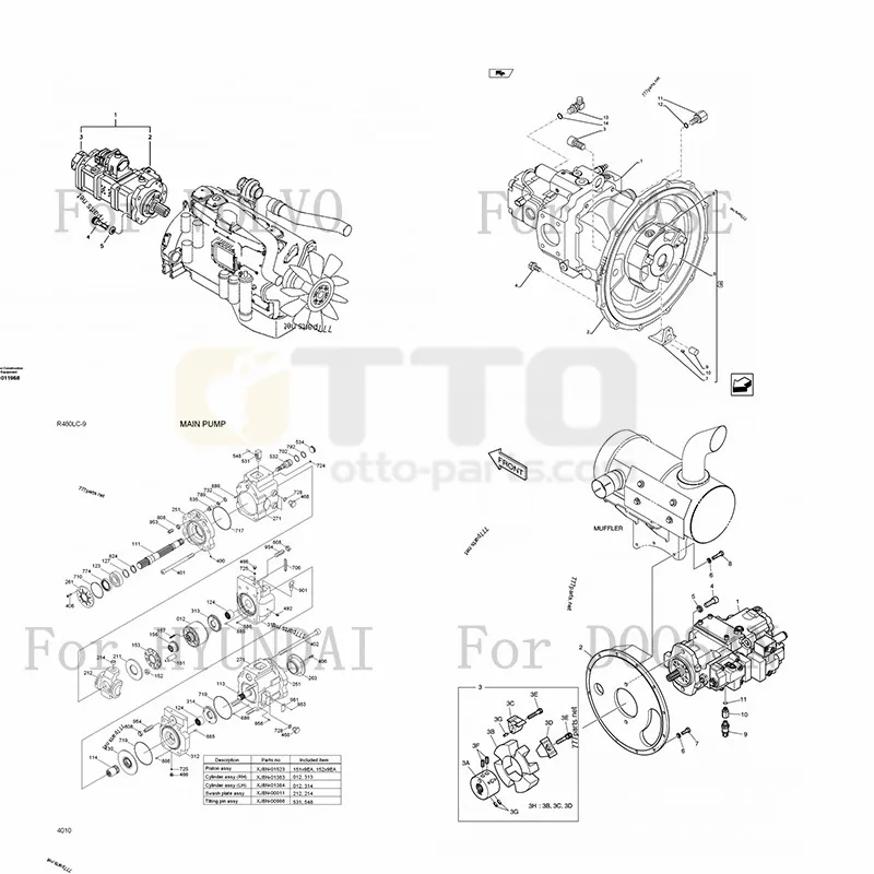 Отто Wb97s-5 главный насос 708-1u-00111 Номер 708-1w-41522 в дешевой цены