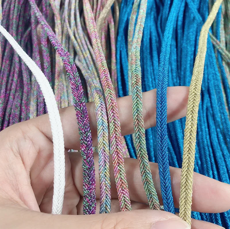 Wholesale High Quality 4mm Wholesale Metallic Braid String Soutache Braided Cord
