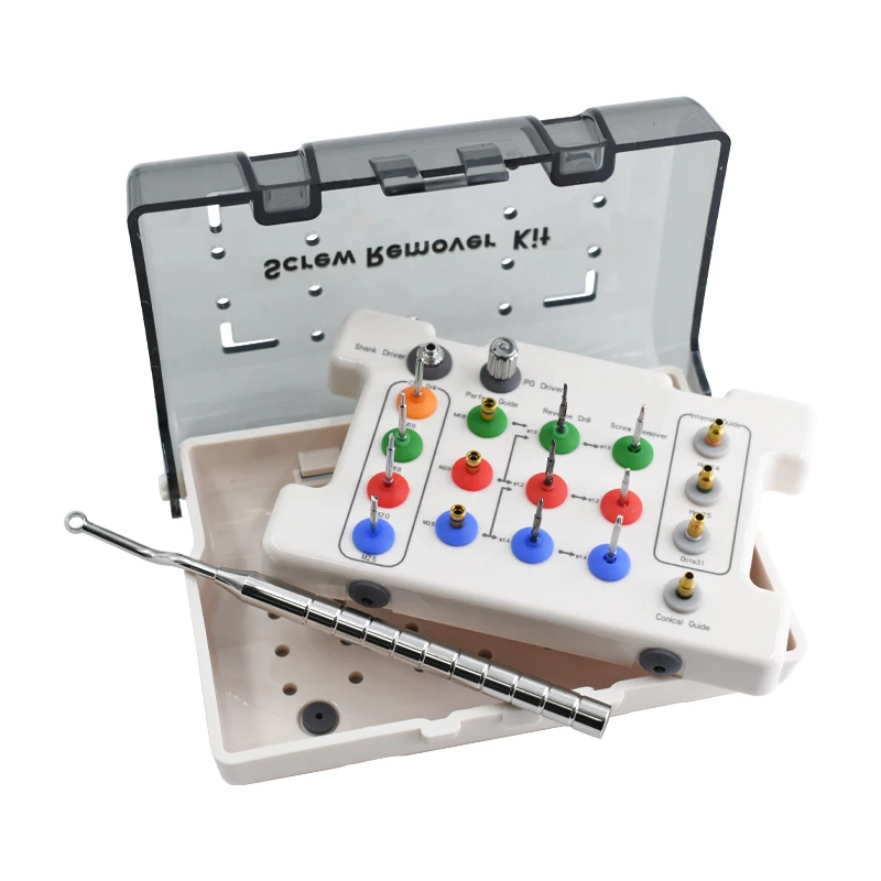 Guide Implant Restoration Tools Kit Screw Remover Kit with Dental Drill