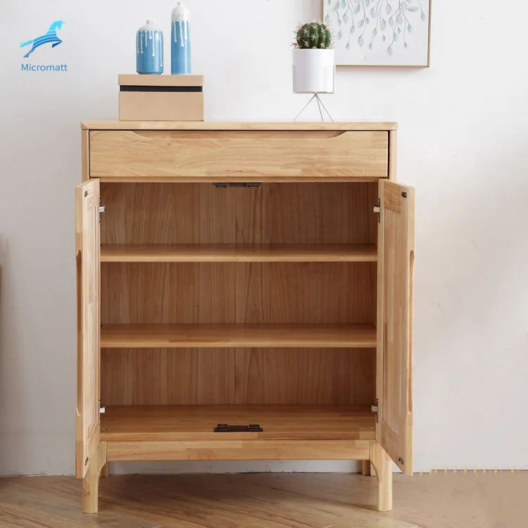 Wholesale Japanese Style Wood furniture Durable Log Color Living Room shoe cabinet