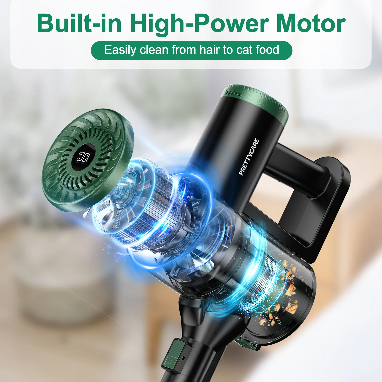 Wireless Handheld Stick Vacuum House Cleaner PRETTYCARE WP1 Smart 6*2500mAh Battery 20000Pa suction power For Home Carpet Sofa