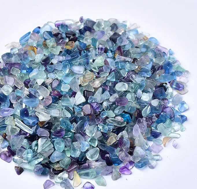 Factory Wholesale Natural Colorful Fluorite Chips Purple Crystal  Quartz Chips Chakra Pocket Stone CHENYISHI 5-7mm 7-9mm