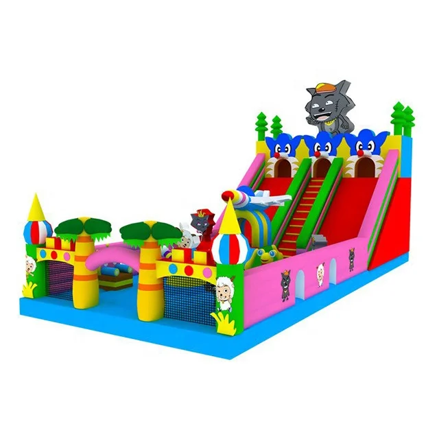 Mall Commercial Inflatable Playground Animals Pattern Castle Slide Big Bouncy House For Outdoor Amusement Park For Hot Sale