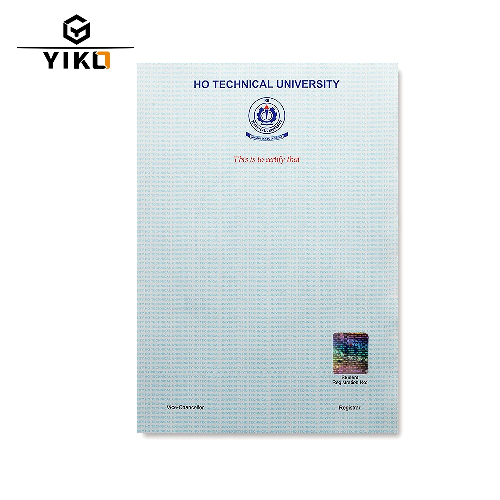 Custom Certificate Of Authenticity Hologram Watermark Paper Security Degree Certificate Printing Paper