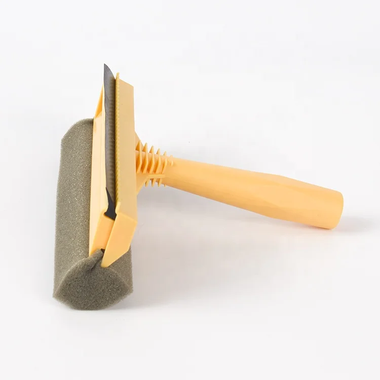 Standard 2-in-1 Dual Side Blade Rubber Scrubber Sponge Professional All-Purpose plastic Window Squeegee for Car Windshield