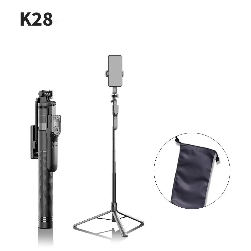 K30 Tripod head Remote Control 1.7m External Selfie Lights Supports Gopro Rotating Tripod Stand Selfie Stick For Ph