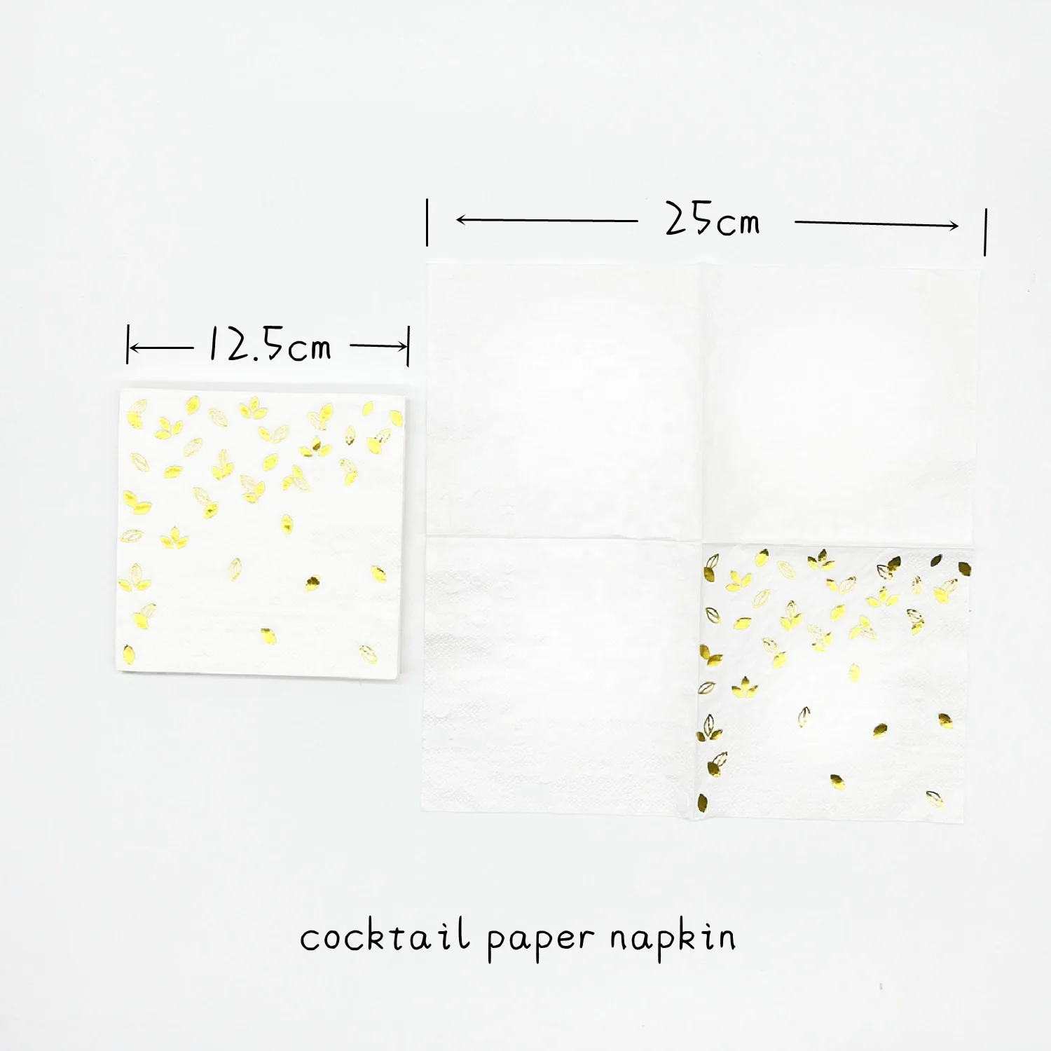 Wholesale Personalized Cheap White Disposable Custom Gold Cocktail Paper Napkins & Serviettes for Wedding Party