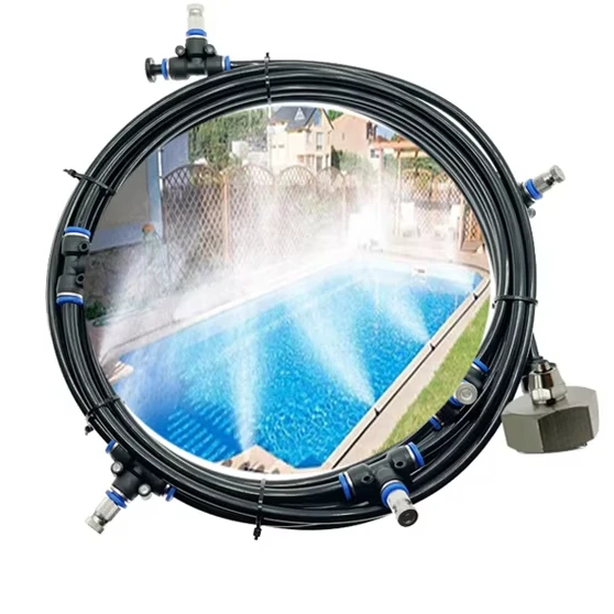 DIY 10m Low-Pressure Outdoor Patio Misters Water Sprayer Kit with Brass Nozzle for Garden Cooling System