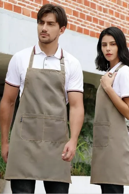 Amazon Wholesale  Chef Cooking Apron Custom Logo Half Waist Maid With Pocket