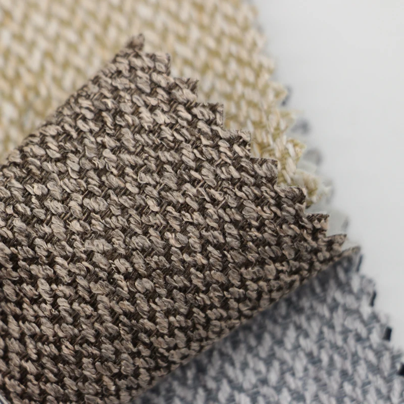 Mand textile wholesale high quality plain woven dyed polyester linen dining room chair upholstery fabric from shaoxing
