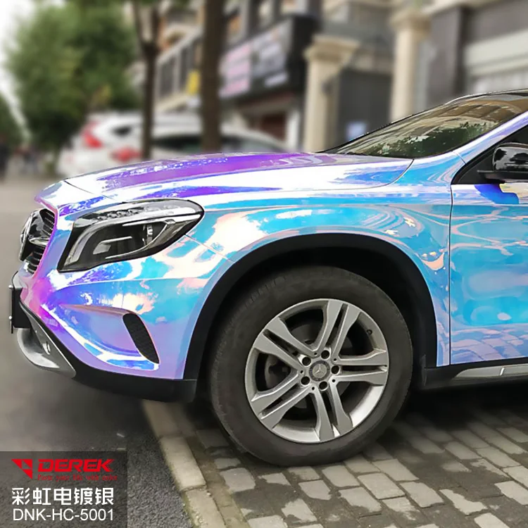  YJ-DEREK Радужная хромированная Автомобильная виниловая голографическая Серебристая Хромированная