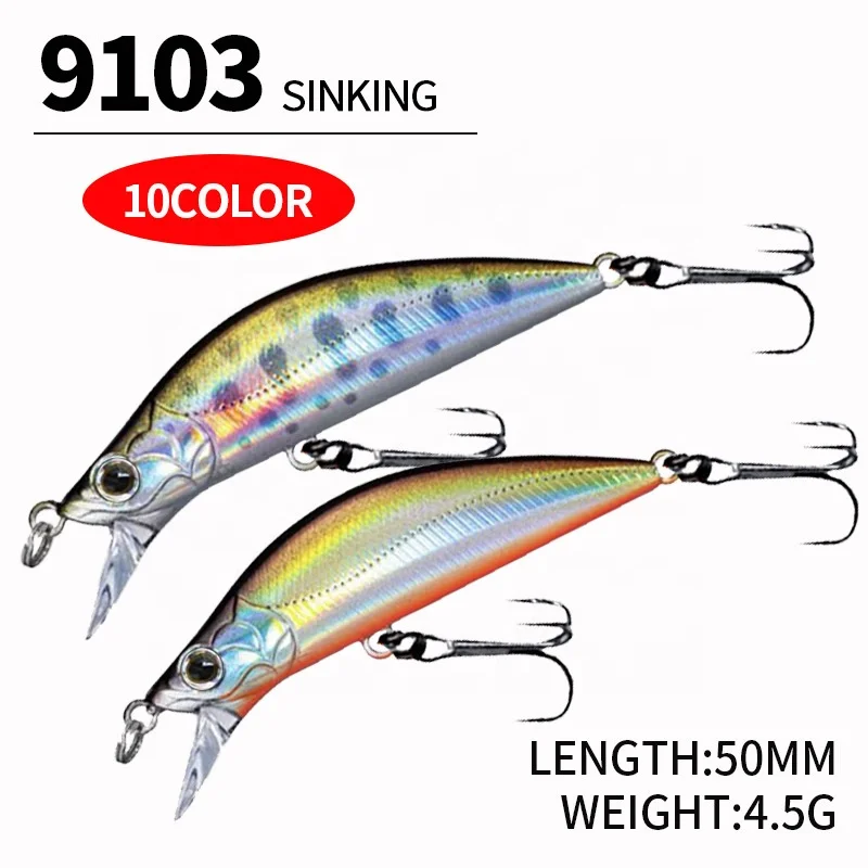 2023 New Design Japanese Mini Minnow Lure 50MM 4.5g Submerged Hard lure Beach Pesca Bass Fishing Trout Minnow