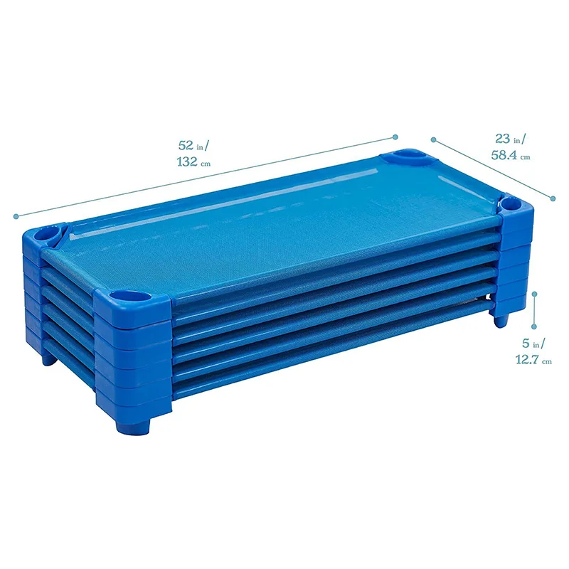 Kids Wooden Single Bed For Kindergarten Daycare Preschool Montessori Nursery Creche Resting Bed Stackable Space Saving Cot