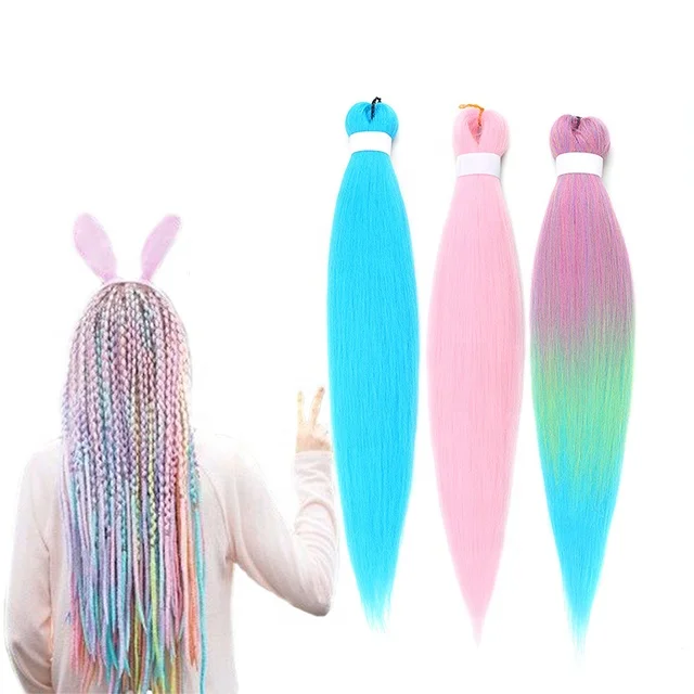 
Cheap Soft 26 Inches Expression Synthetic Ombre Braiding Hair Bulk Ez Braid Pre Stretched Xpressions High Temperature Material 