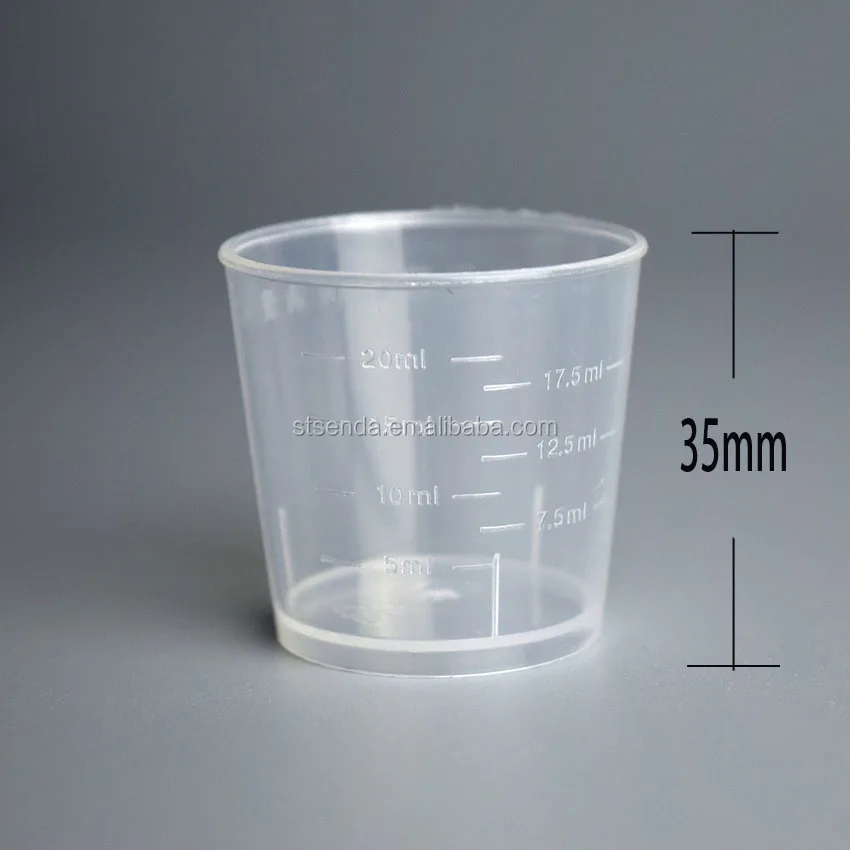 20 ml plastic cup, laboratory disposable plastic 20ml liquid medicine measuring cups