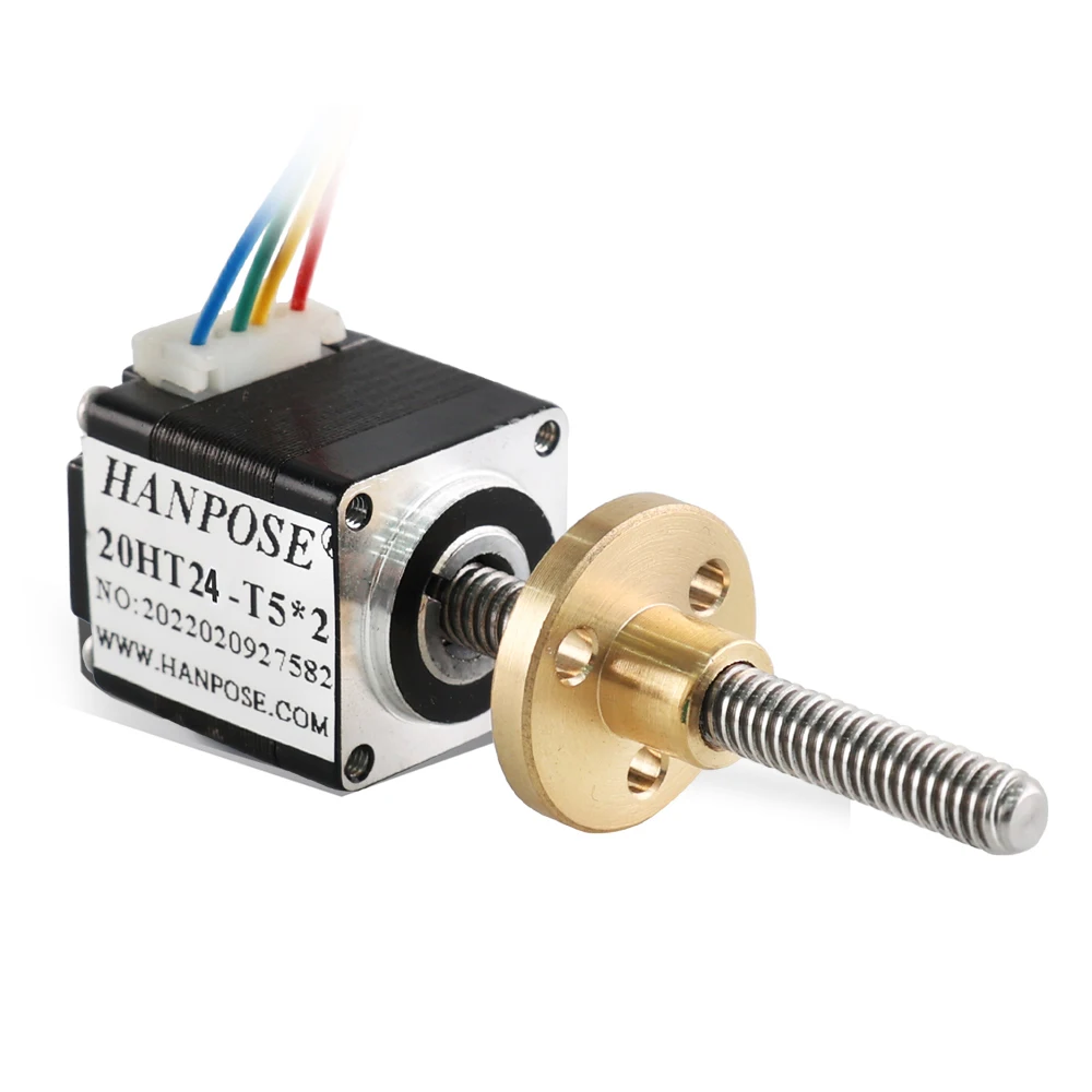 hanpose 20 stepper motor T5 screw stepmotor screw 20HT24-T5*2  50MM 0.01n.m For game machines screw trapezoid mini motor nema 8