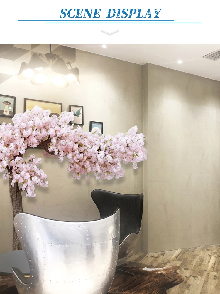 Cheap Artificial Light Pink Plants Flower Branches Backdrop Decoration Red Silk Cherry Blossom Tree