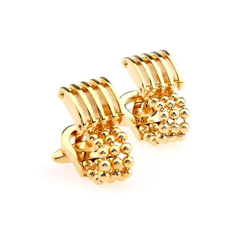 Boutique Plating Gold Ball Chain Cuff Links Men and Women Casual French Dress Shirt Wedding Business Party Accessories