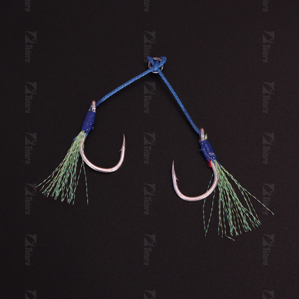 Tolure new style Double Assist Hooks 2/0-9/0 for Jigging Lures Anti-corrosive Jig Hooks Stainless Steel Fishing Hook