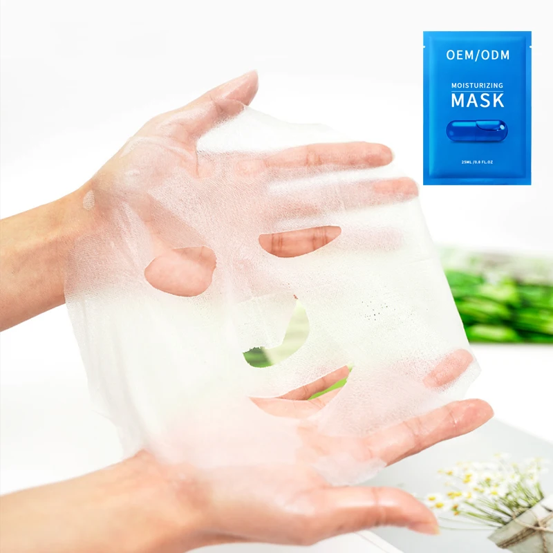 Private Label Korea Transparent Sheet Mask Face Hydrating and Organic Vitamin C and Collagen Whitening Sheet Facial Mask