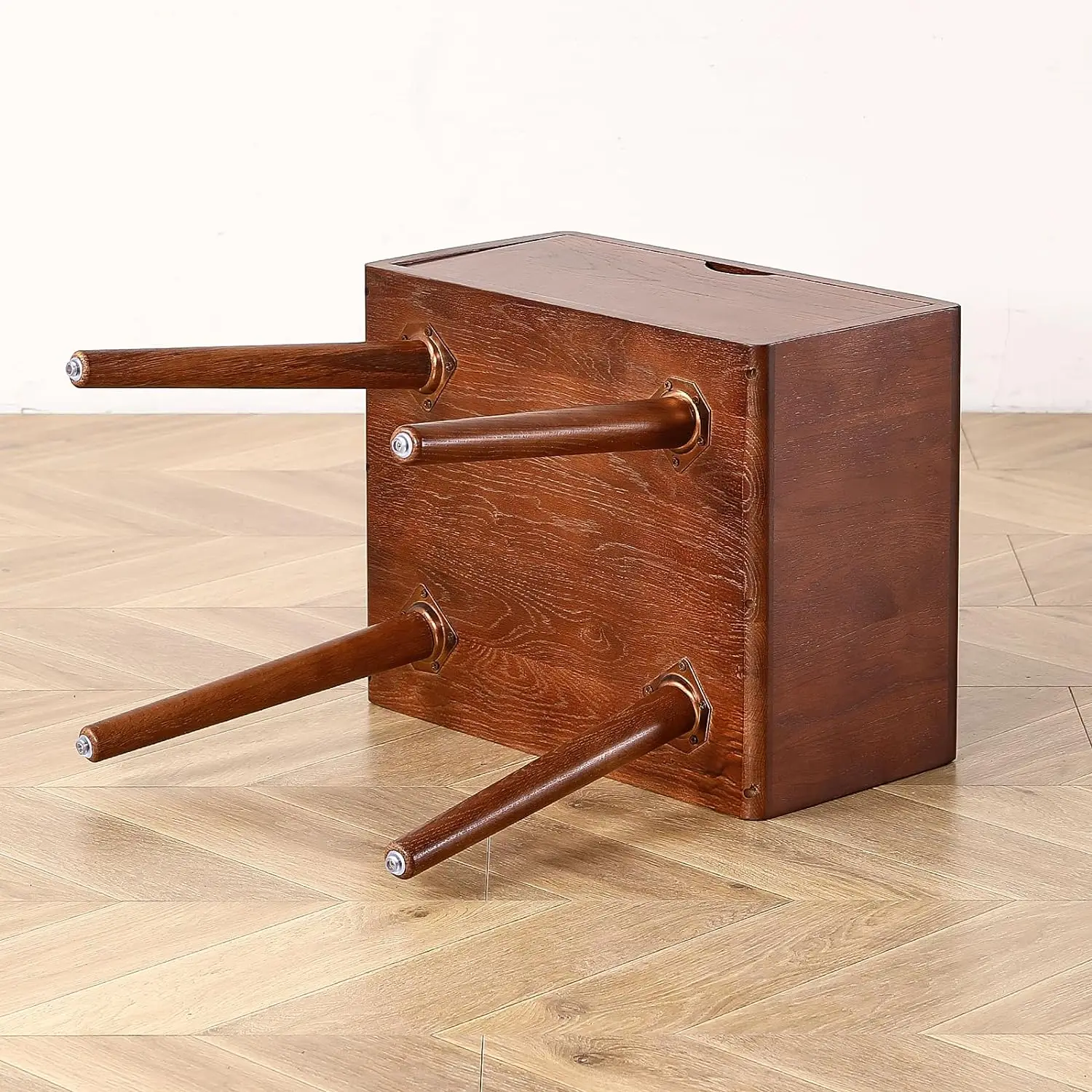 Custom bedside table end side table bedside with 2 drawers and solid wood legs for the bedroom living room locker