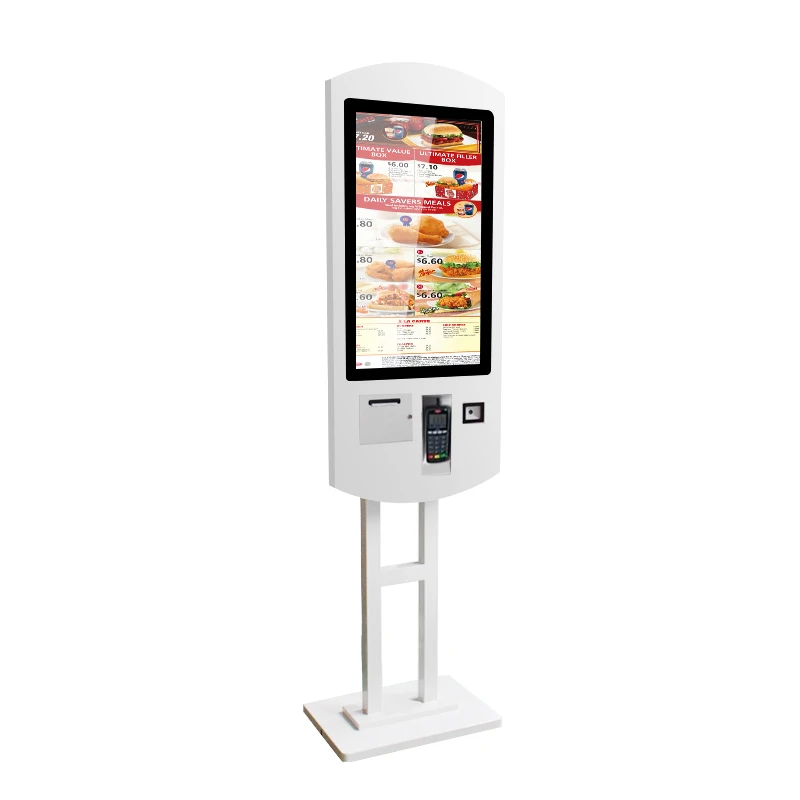 
32 Inch POS Payment QR Scanner Printing Self Kiosk Touch Screen Food Ordering Machine 
