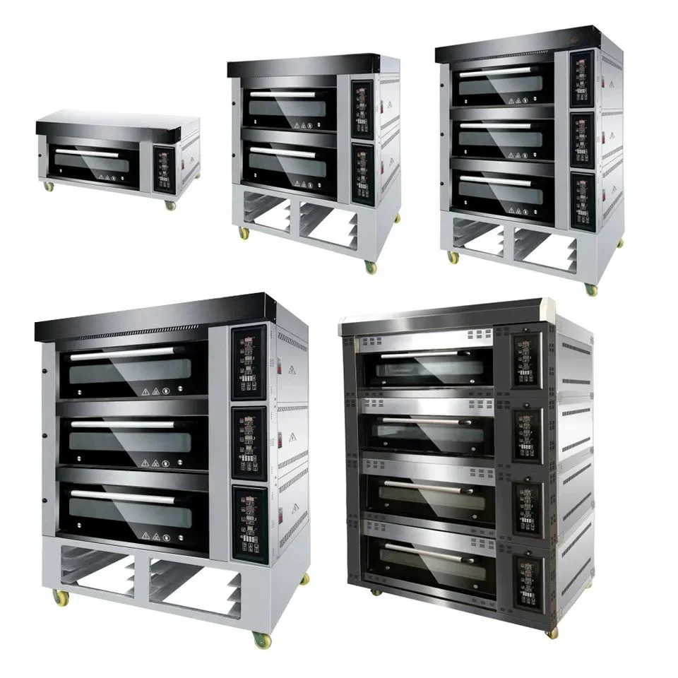 Commercial 1 2 3 4 Deck 1 2 4 6 9 12 15 16 20 Trays Electric Gas Baking Deck Oven One Double Deck Electric Cake Bakery Oven