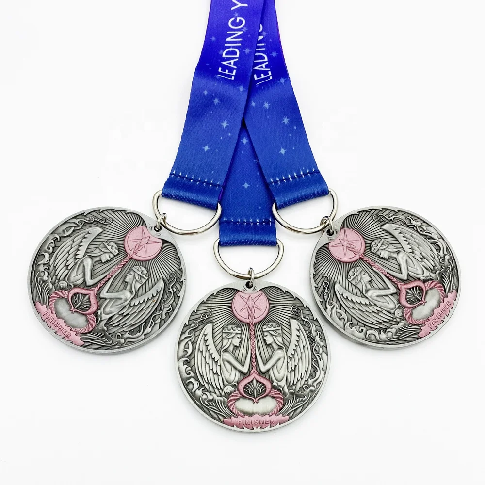 
Good Quality Manufacture 3D Custom Award Running Marathon Finisher Enamel Metal Sport Medals with Ribbon 