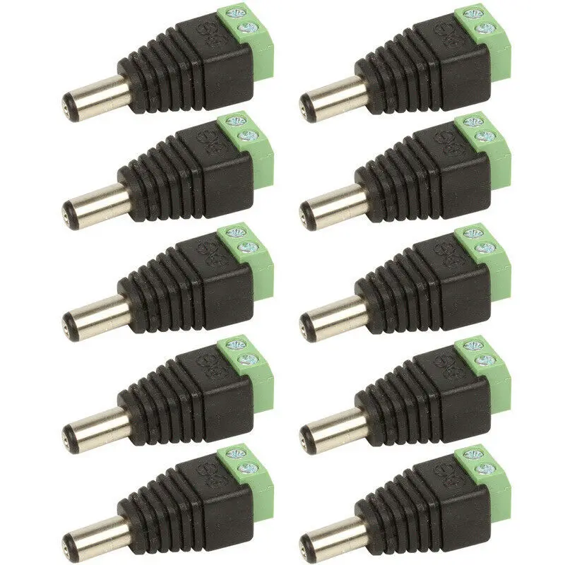 20pcs 12V Male + Female 2.1x5.5mm DC Power Plug Jack Adapter Connector for CCTV