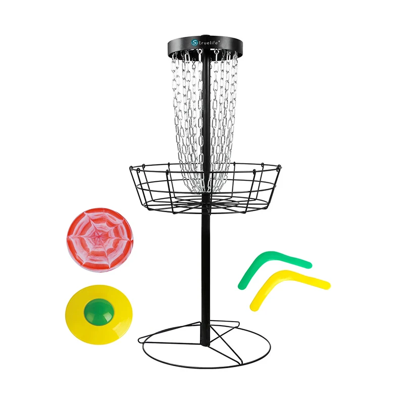 Portable disc golf set with basketball and double steel chain Heavy Duty Disc Golf Target Goal Basket