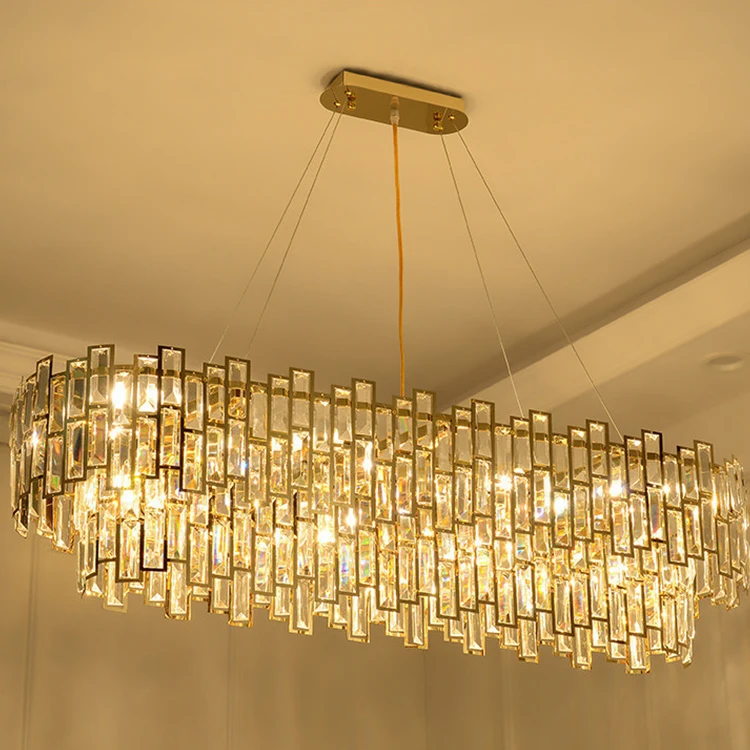 Home Decorative Luxury Gold Frame Pendant Light Modern Empire k9 Crystal Chandelier For Living Room Bedroom