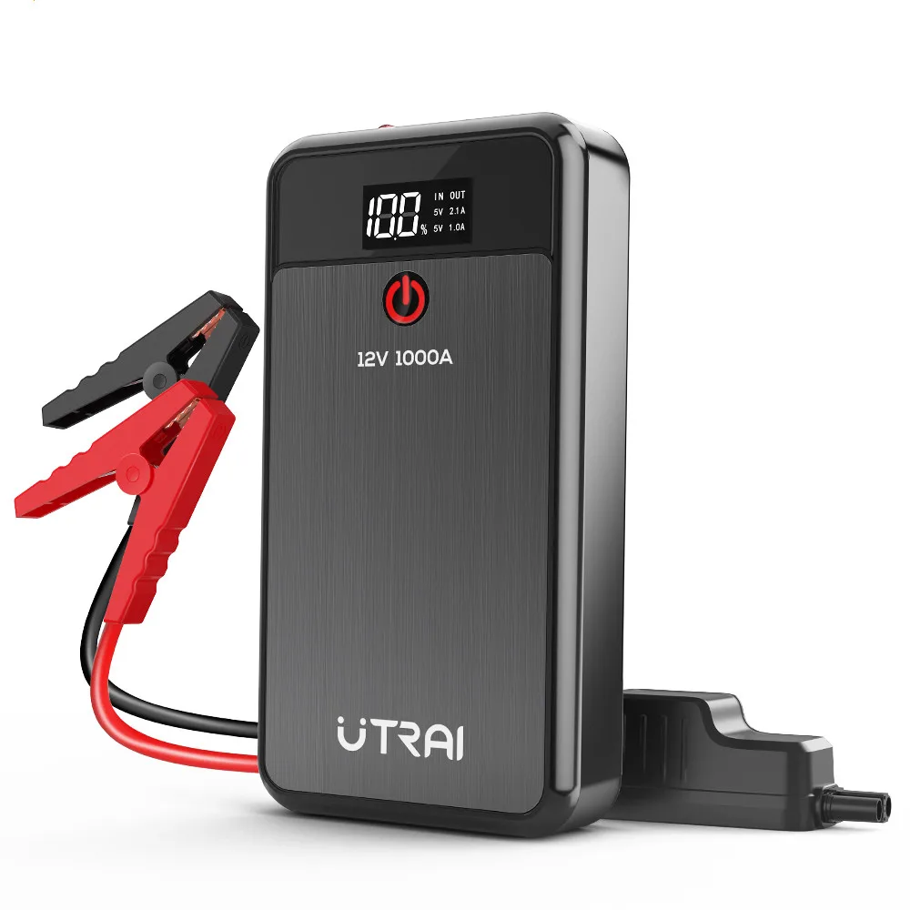 Utrai Car Battery Jump Starter 1000A With LED Lighting 12V Jump  Starter Power Bank for Gas and Diesel Cars