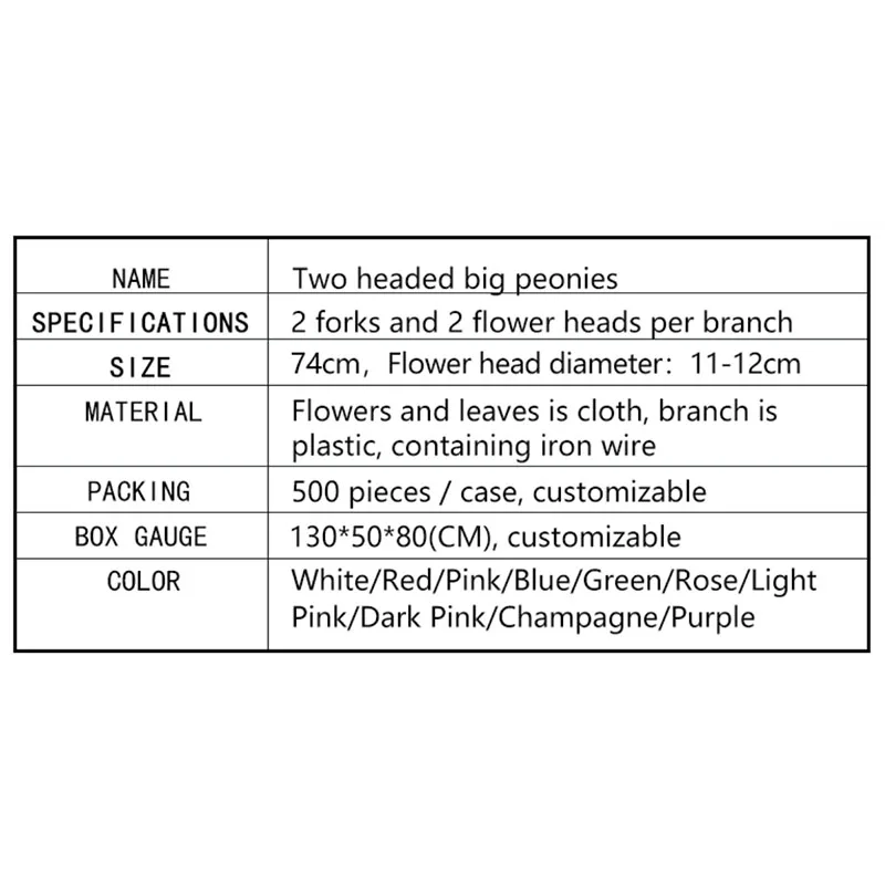 YIWAN 2 head big peonies Wholesale artificial silk flower Wedding hotel indoor house plants Decor artificial happy rose