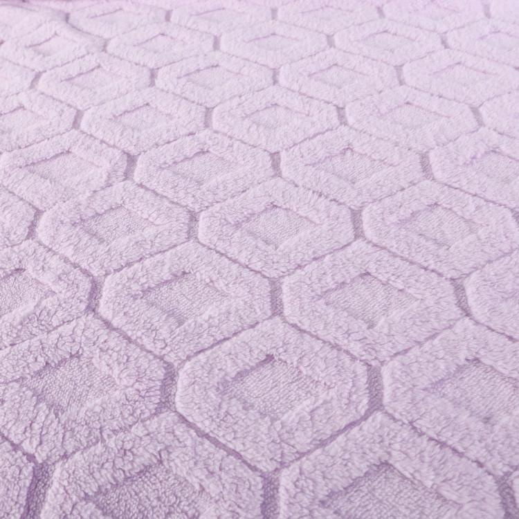 Factory Direct Sherpa 3D Jacquard plush Fleece Fabric OEM Two-side Warm Soft Plush Fleece Jacquard Sherpa Fabric