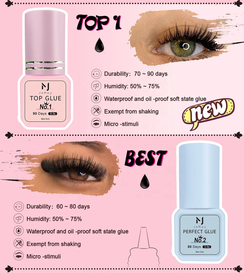 water proof oil resistant lash adhesive wholesale 5-10ml black private label low irritation eyelash extension glue