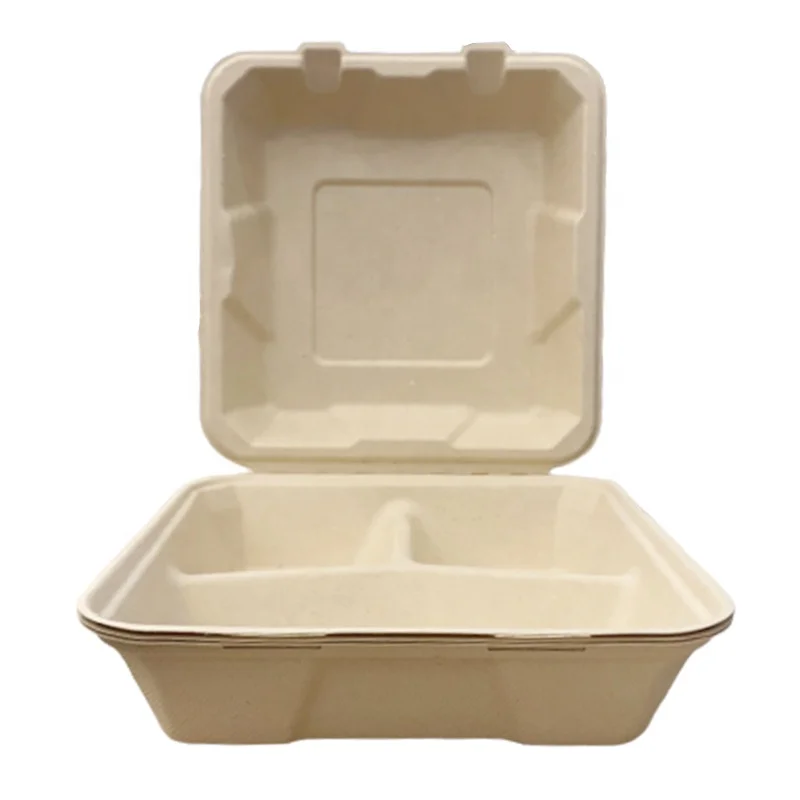 Renewable Compostable Sugarcane Bagasse Tableware Food Tray Biodegradable