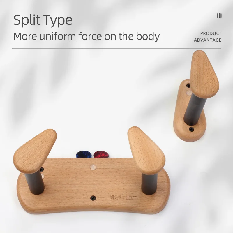 Split Type Solid Beech Wood Guitar Hanger Guitar Wall Mount Bracket Holder
