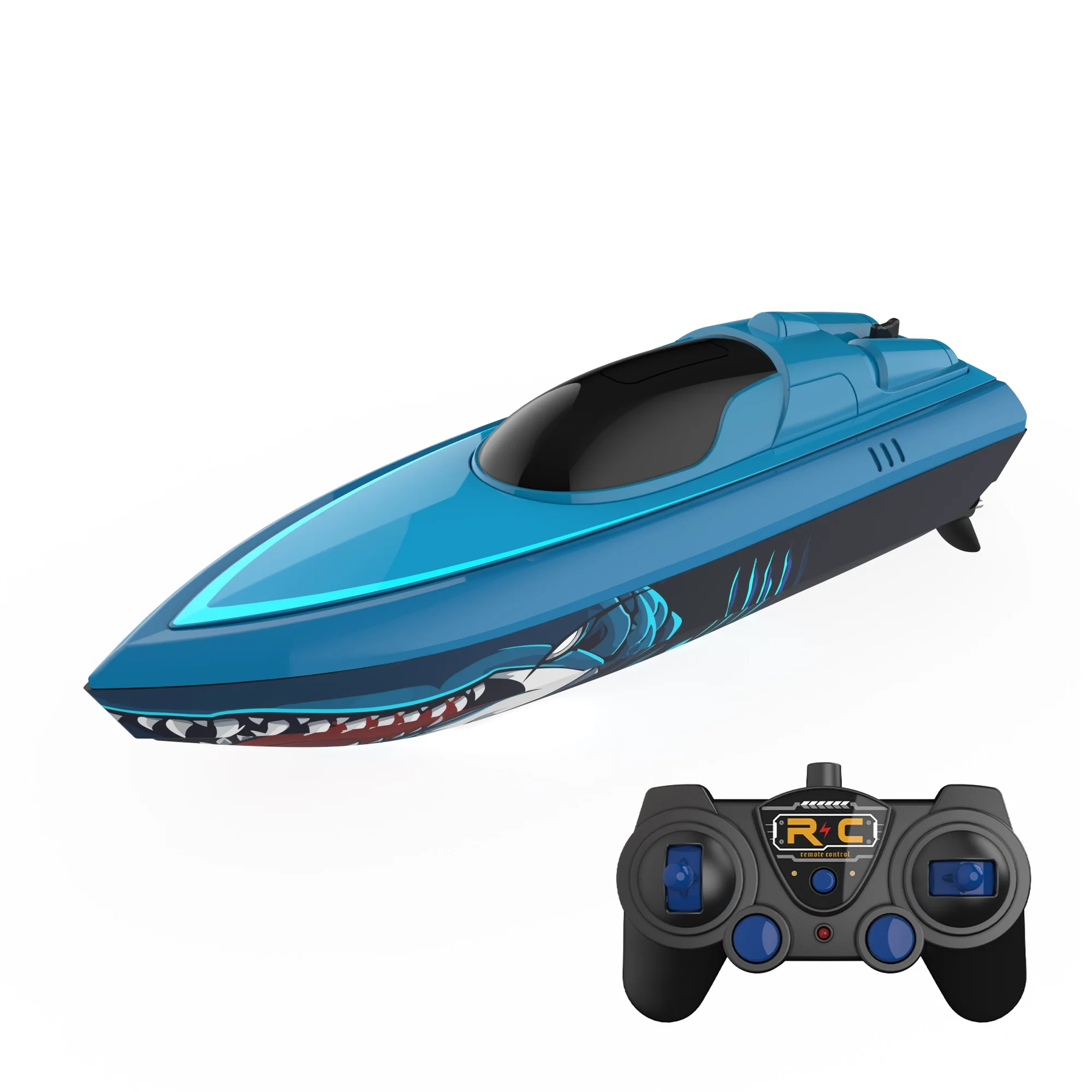 Flytec 2.4G V555 Electric Boat Motor Remote Control Boat Motor Boat Last For 1 Hour Playing Cool Lights 14+ Ages Kids Toys