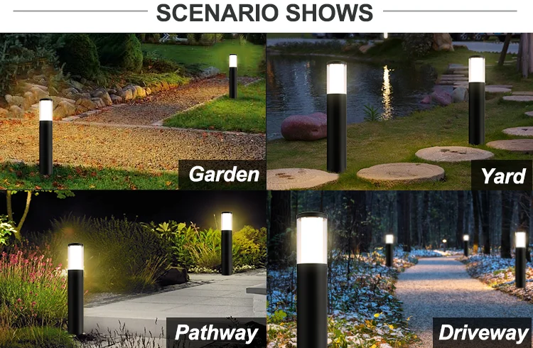 Modern Yard Walkway IP65 Waterproof Outdoor Light Pathway Garden Light Led Bollard Landscape Lawn Lights