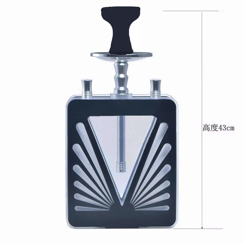 New Arabic Bottle Bar with Light Quiet Bar Hookah Finished Double Acrylic Triangle Pot Hookah Full Set