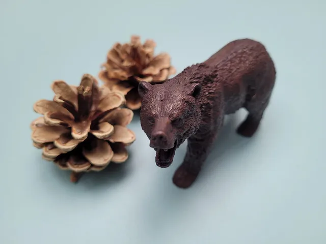 Copper grizzly bear ornament realistic style brass decoration business gift home accessories sculptures decoration