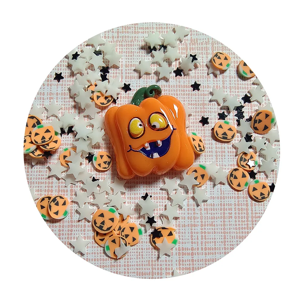 Wholesale Small Pouch Smile Funny Pumpkin Flatback Resin Stickers DIY Clay Polymer Sprinkles Halloween Charms Crafts Angel Style