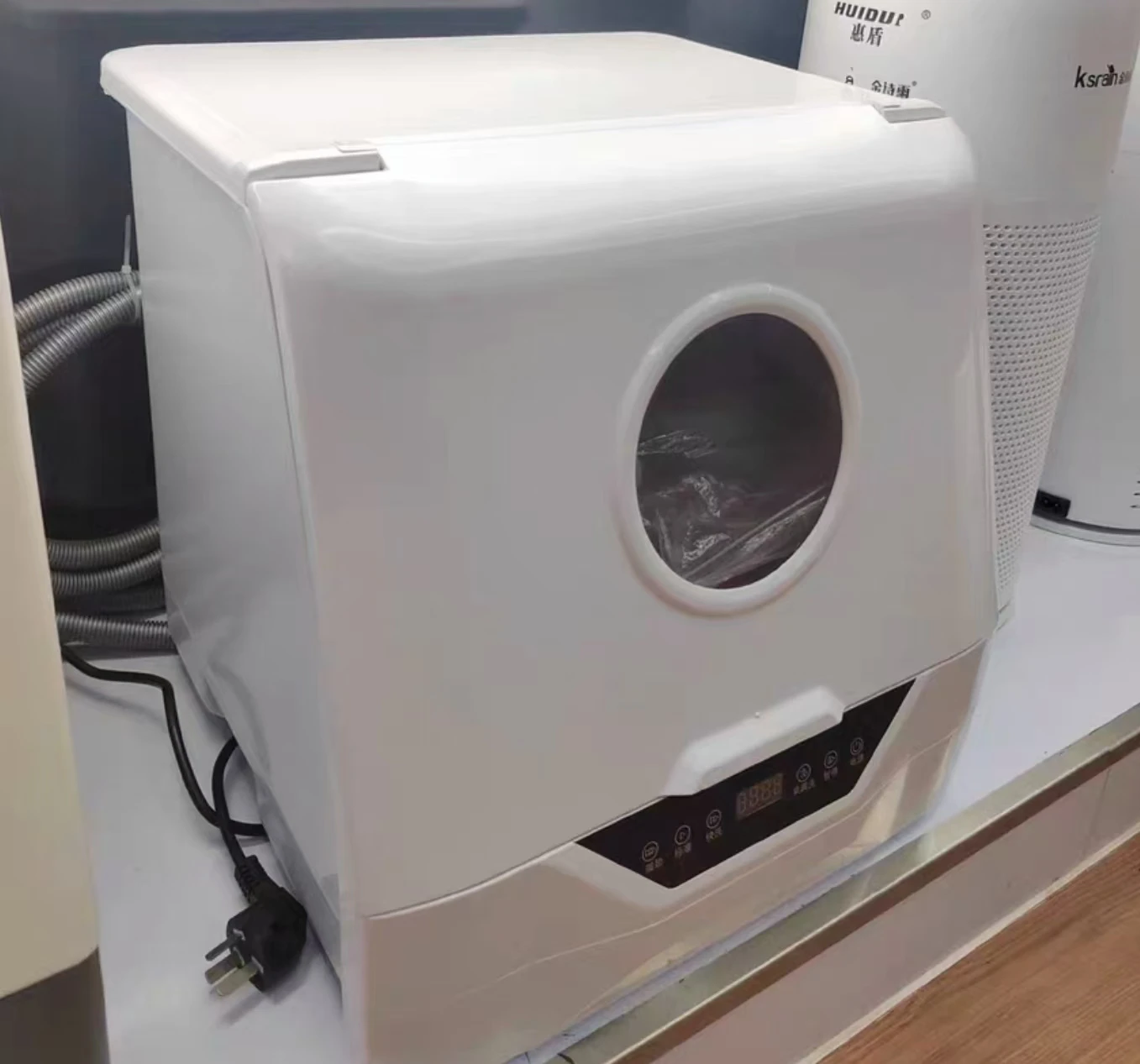 Variable frequency strong motor row drying time saving efficient ultra-fast cleaning Cross-cleaning portable dishwasher