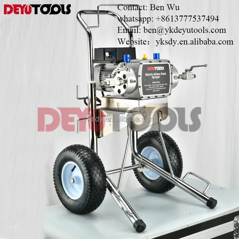 2500W Electric High Pressure Airless Sprayer Diaphragm type Latex Paint coating spraying machine with 2pcs spray gun