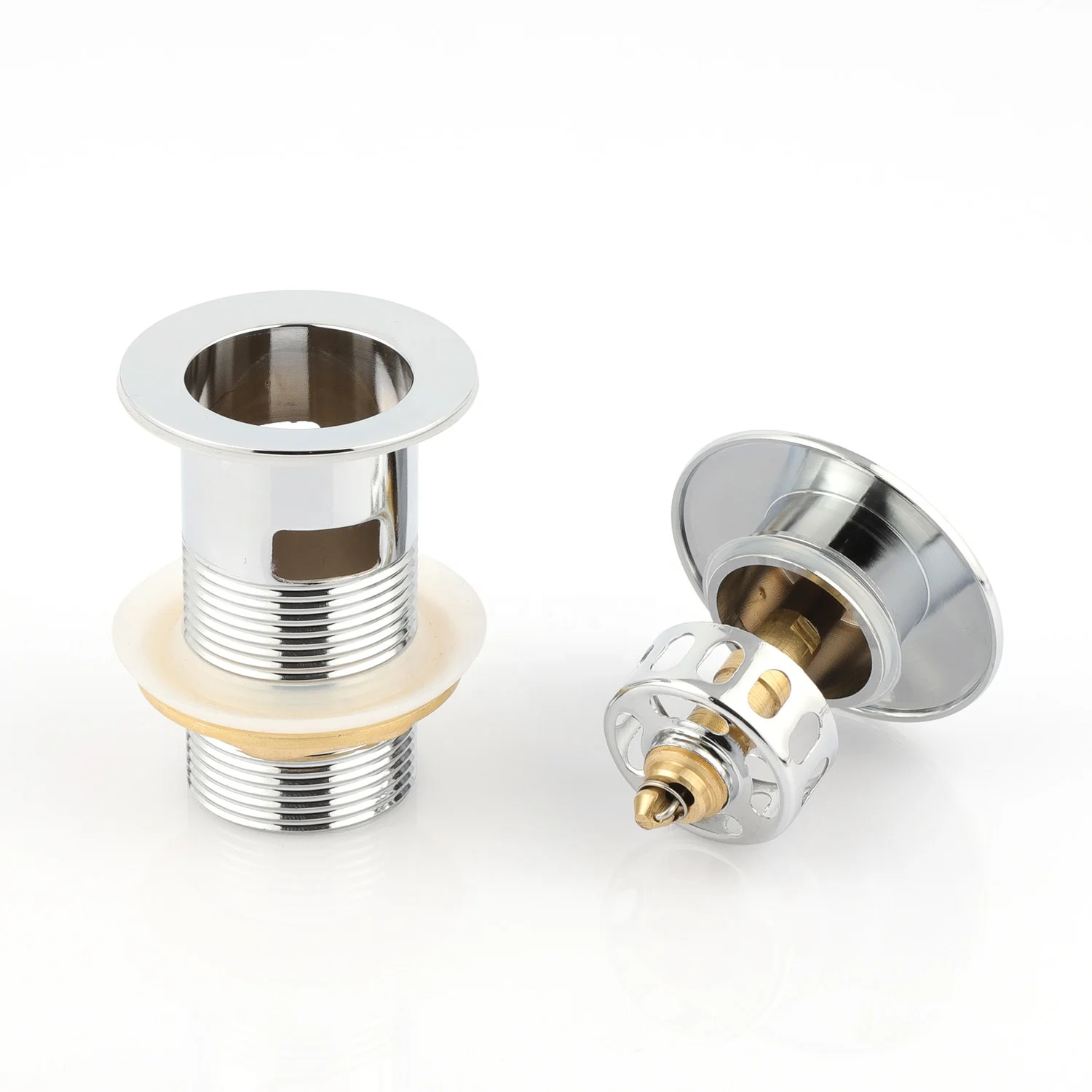 Bathroom Stainless Steel  Push Up Basin Waste Sink Water Drain Basin Drain Pop Up Drain Overflow Click Clack With Clean Filter