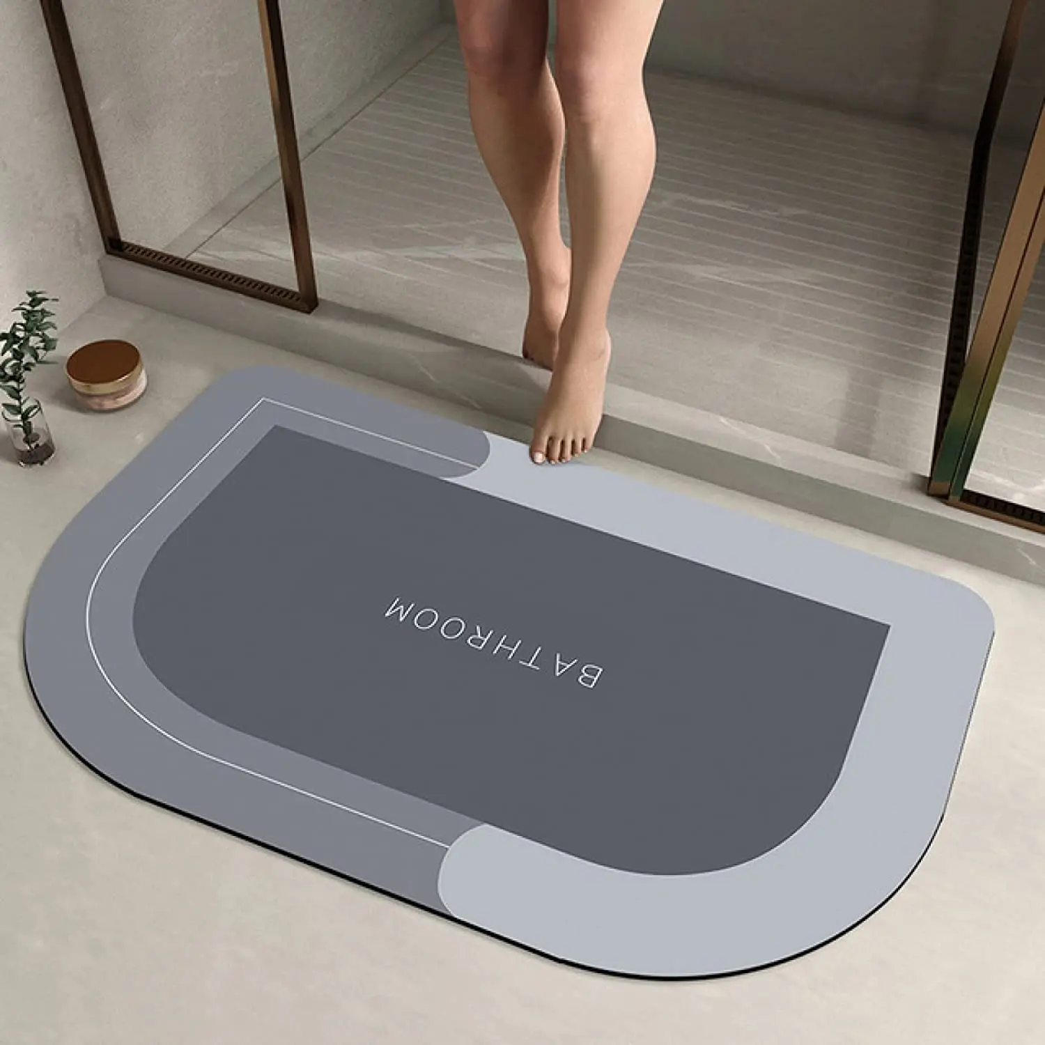 CF Hot Sale Morden Luxury Diatom Mud Soft and Water Absorbent Bath Mat Plain floor Quick Dry Shower Non-slip Bathroom mat