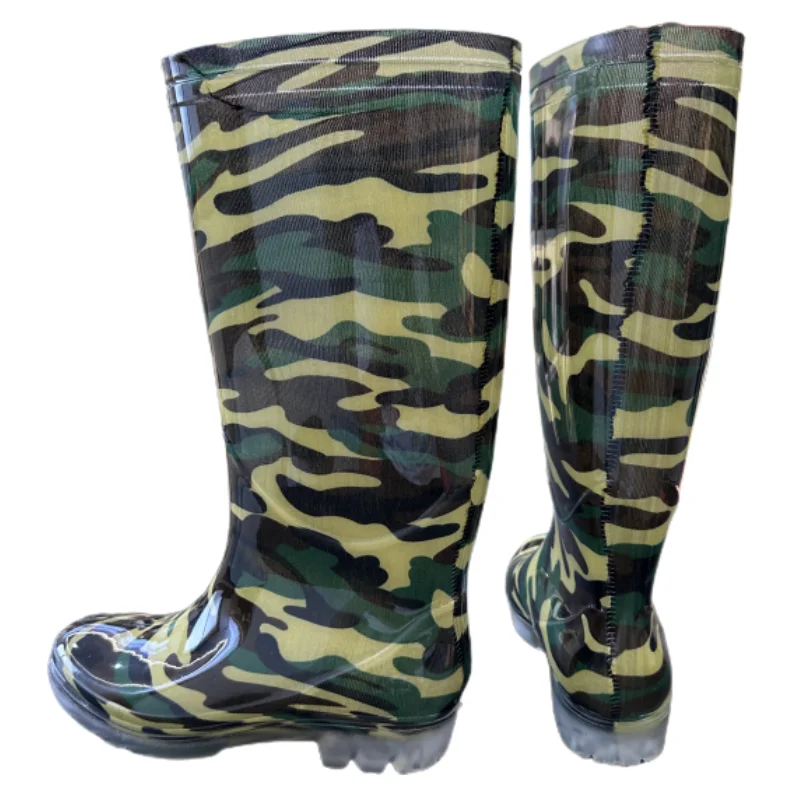 Mens Comfortable Camouflage Neoprene Rain Boots Rainy Season Products Sepatu Boot Waterproof botas para lluvia