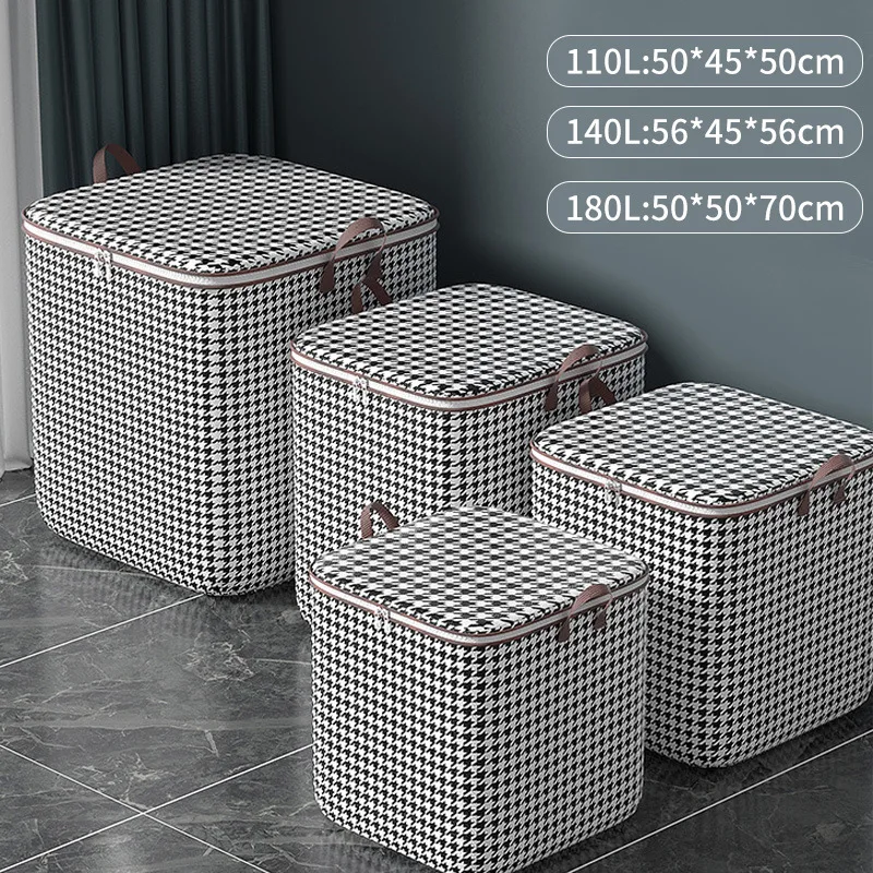 DS3929 Wardrobe Clothes Storage Box Bins for Blanket Comforter Bedding Quilt Bag 140L Large Fabric Folding Clothes Storage Bag