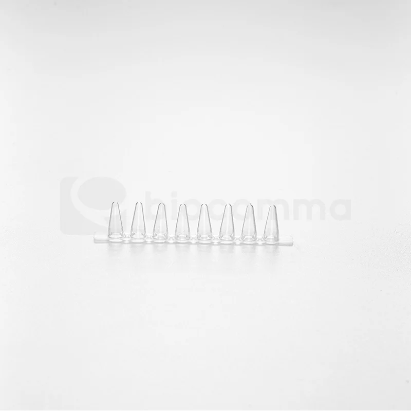 Lab Supplies 0.1ml 8-strips Pcr Tubes With Optical 8-strip Cap Nature Color for DNA/RNA extraction